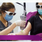 施術前に、テスト照射を行います。